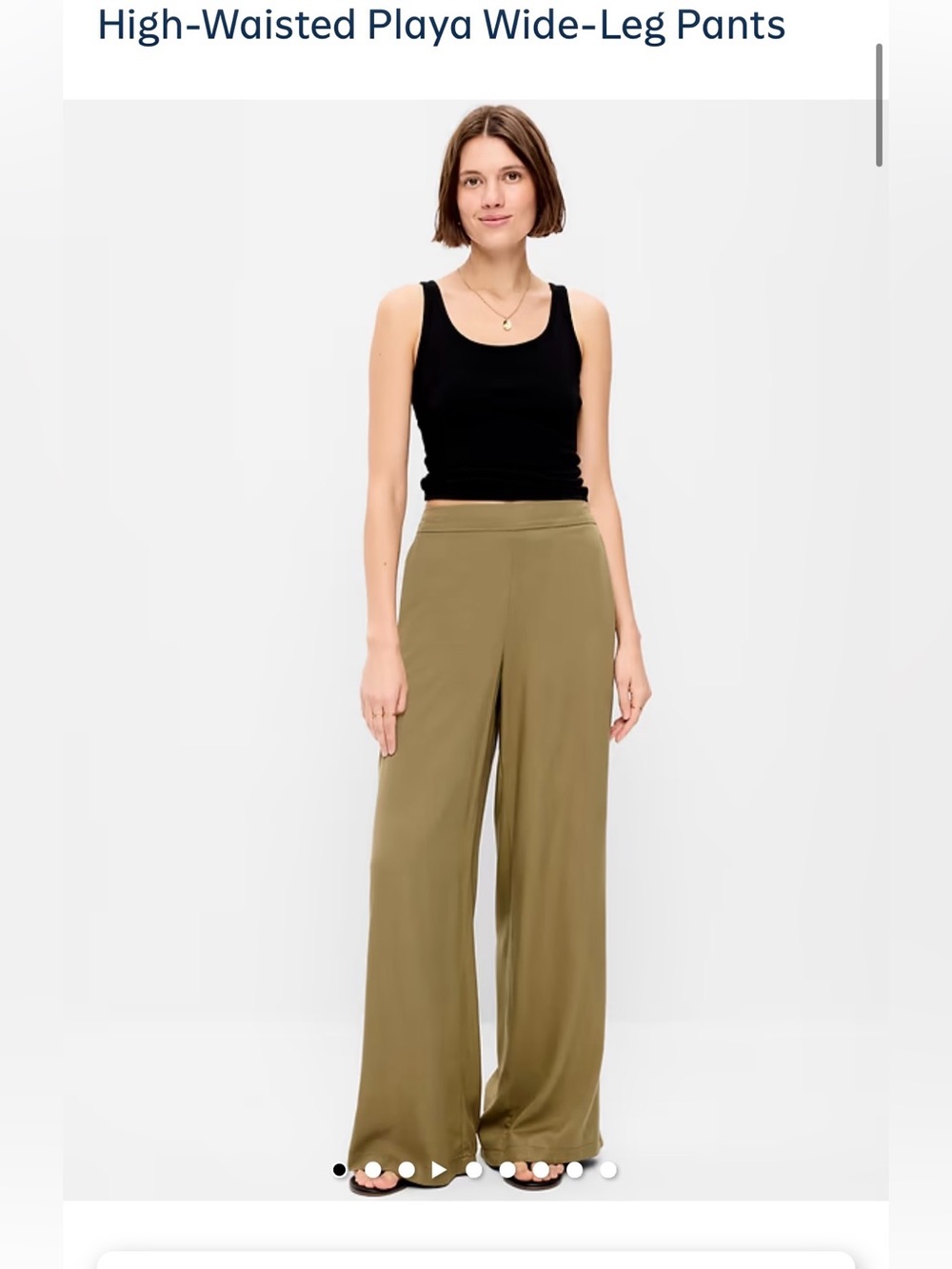 Old Navy Olive Wide-Leg High-Waist Pants